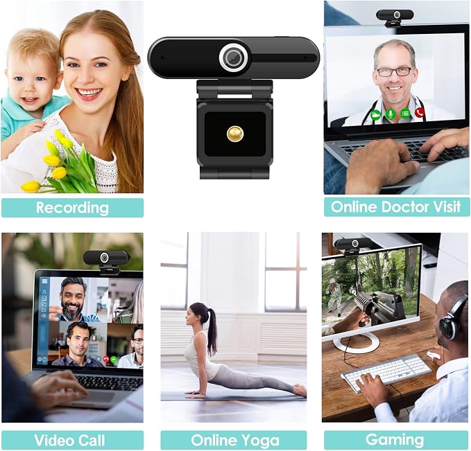 ToLuLu UHD 4K Webcam with Microphone, 8MP USB Computer Web Camera w/Tripod | and Privacy Shutter, External Webcam Pro Streaming Webcams PC Cam w/Mic Noise Reduction for Winsdows Mac OS Desktop Laptop - Image 7