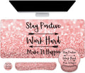 Large Desk Mat, Mouse Pad with Wrist Support, Keyboard Wrist Rest Set by Lateefah