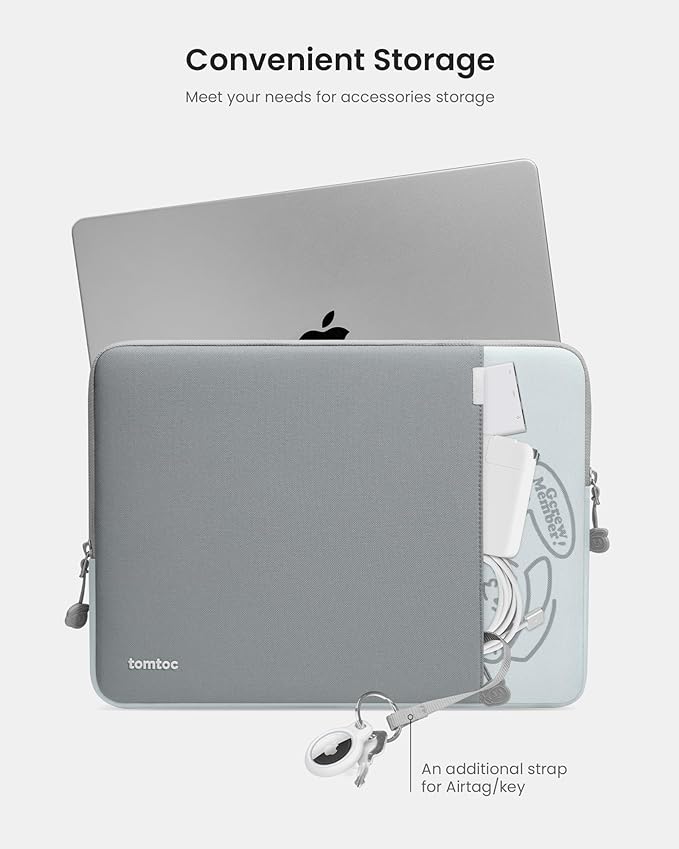 tomtoc 360° Protective Laptop Sleeve for 16-inch New MacBook Pro M5 Pro/Max | 2026 A3428 A3429, M4/M3/M2/M1 A3403 A3186 A2991 A2780, Water-Resistant MacBook Case Bag with Accessory Pocket For Dell XPS 16 - Image 6