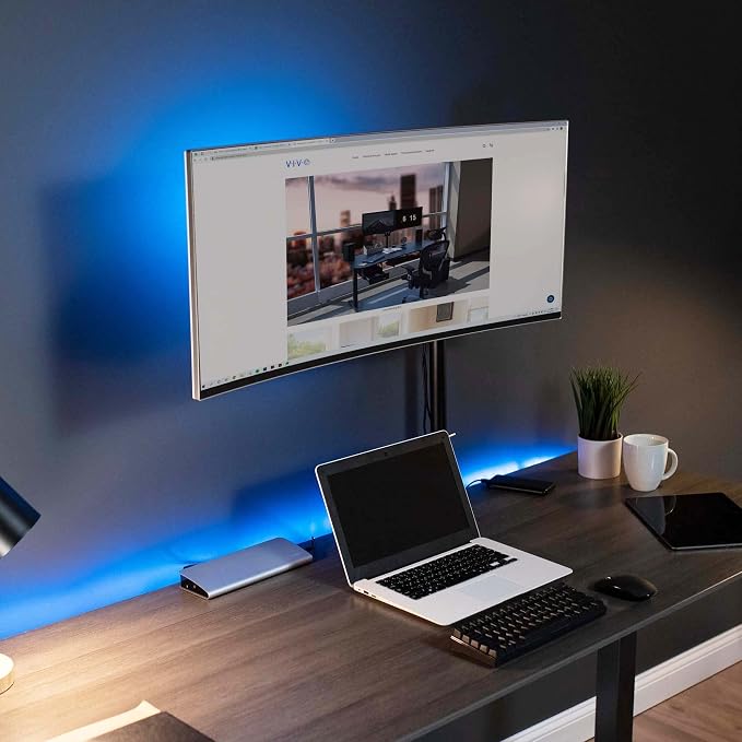 VIVO Single Monitor Desk Mount, Extra Tall Fully Adjustable Stand for 1 LCD Screen up to 32 inches, Ultra Wide Screens up to 38 inches, 22 lbs Capacity, STAND-V001T - Image 9