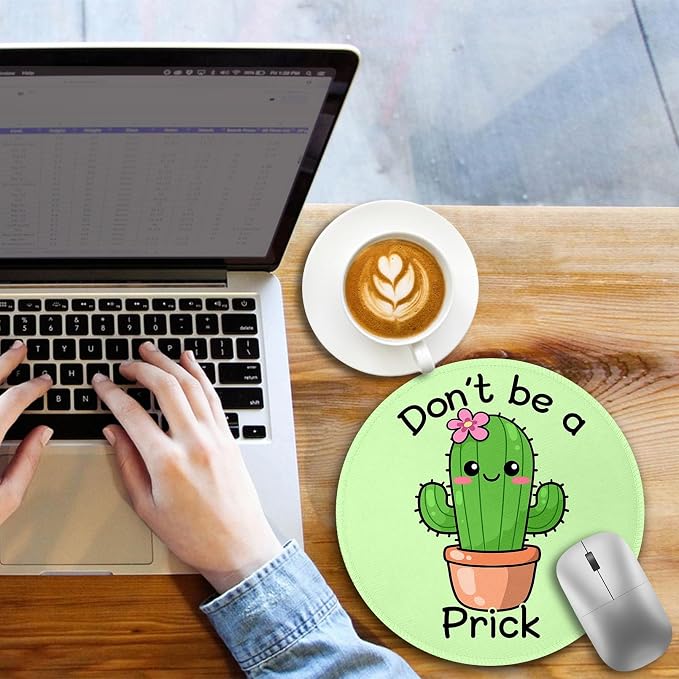 Funny Cute Work Mouse Pad, Small Round Mousepad for Desk, Laptop | Mini Travel Wireless Mice Pad for Computer, Office Accessories, Coworker Gifts, 8.6 x 8.6 inch - Image 2