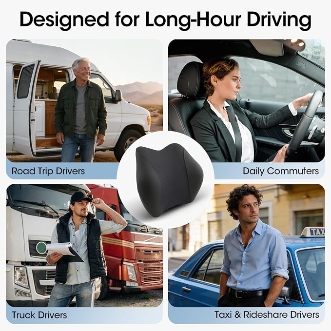 Lumbar Support Pillow for Car Seat – High-Density Memory Foam, Provides Comfort for Long Drivers, Relieves Lower Back Discomfort, Adjustable Strap Stays Put, Fits Most Cars, SUVs & Trucks (Black) - Image 5