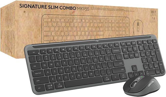 Logitech Signature Slim MK955 for Business Keyboard Mouse Combo | Signature, Quiet typing, Secure receiver, Bluetooth, Globally certified, Windows, Mac, Chrome, Linux, For business by Unknown