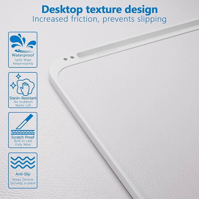 Potuopy Adjustable Lap Desk,Large Smooth Easy-Clean Wood Grain Desktop,Foldable Laptop Bed Tray Table with Storage Drawer,Portable Laptop Stand Fits 17" Laptop for Bed Couch Floor (Light Gray) - Image 5