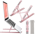 Laptop Stand for Desk, Aluminum Metal MacBook Stand，Computer Riser for Desk, Portable Foldable Adjustable Notebook Holder, Compatible with 10-15.6 Inch Laptops, iPad, Rose Gold. by Unknown