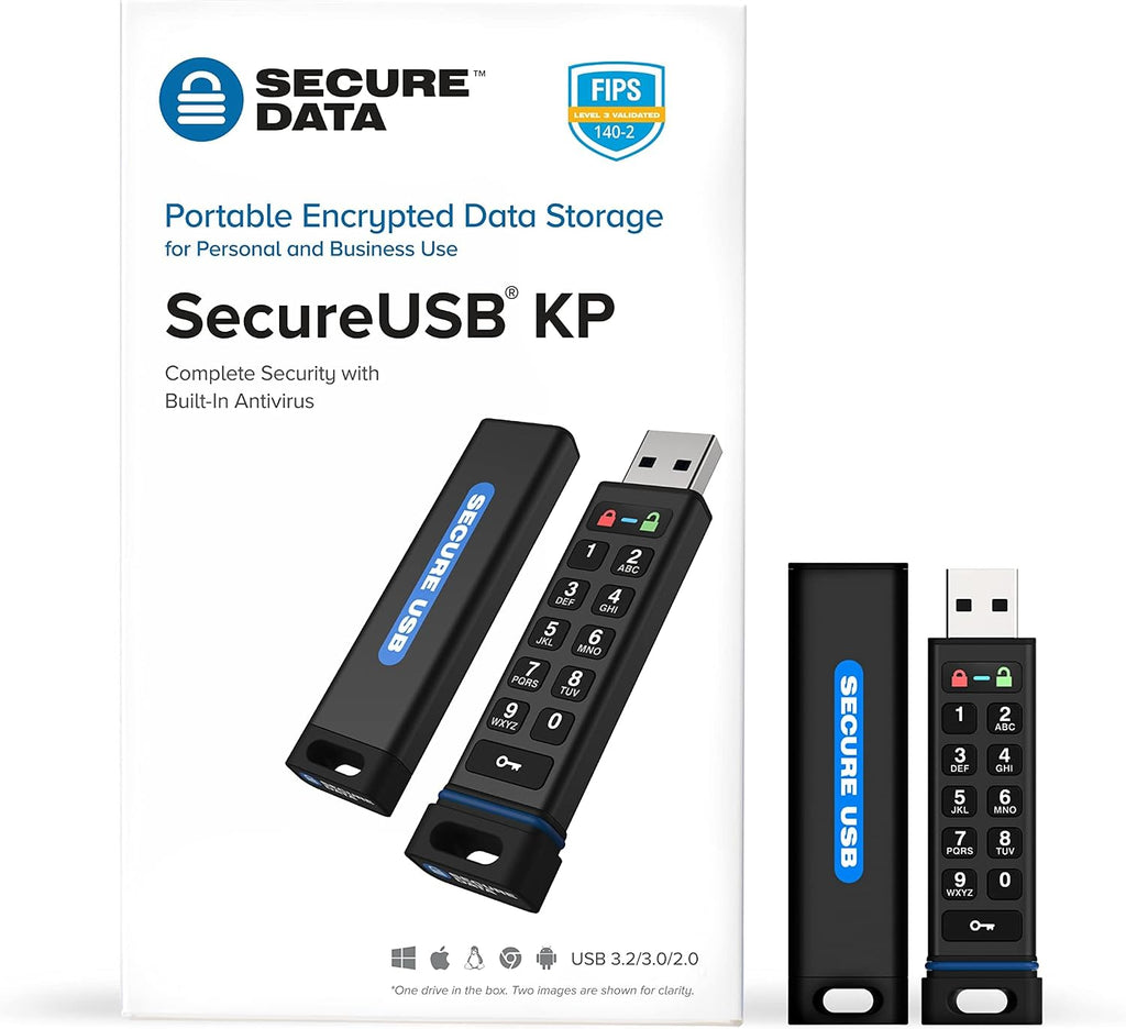 SecureData SecureUSB KP 256GB Hardware Encrypted USB Drive FIPS 140-2 Level 3 Unlock via Keypad TAA Compliant, CJIS, HIPAA, CMMC, GDPR Compliant, Works with Mac USB 3.0 - Image 3