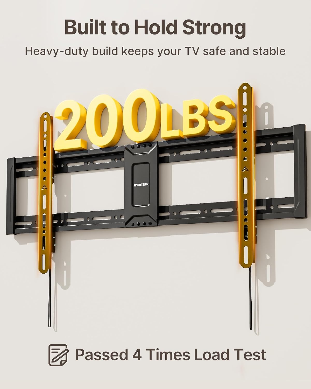 monTEK Heavy Duty Tilting TV Wall Mount for 43-95 Inch TVs, 200lbs Capacity - Image 3