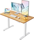 HUANUO 55x28 Inch Electric Standing Desk, Adjustable, Light Vintage Brown | 176 Lbs Capacity, Smooth Home Office Desk, 4 Memory Presets & Headphone Hooks, 28.3–46.5 Inch Height Range, Easy to assemble by HUANUO