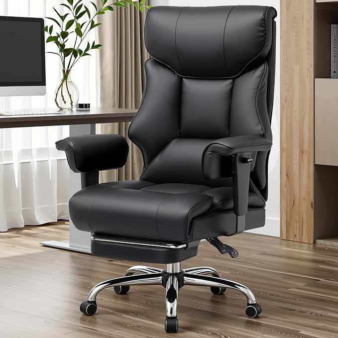 GTPLAYER Big and Tall Gaming Chair 400lbs Heavy Duty Office Chair with Foot Rest & Ergonomic Pocket Spring Cushion, High Back Lumbar Support for Lower Back Pain Relief, Ergo Black - Image 2