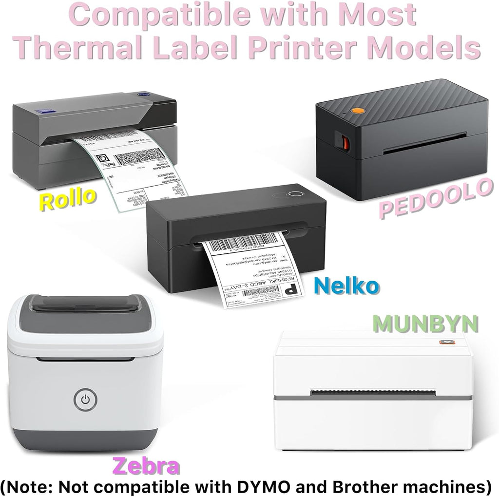 2x2 Thermal Labels, Square Thermal Label Stickers, Pink - Image 3
