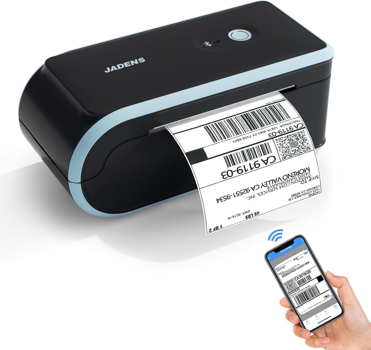 JADENS Bluetooth Thermal Label Printer, Wireless with Built-in Paper Bin by JADENS