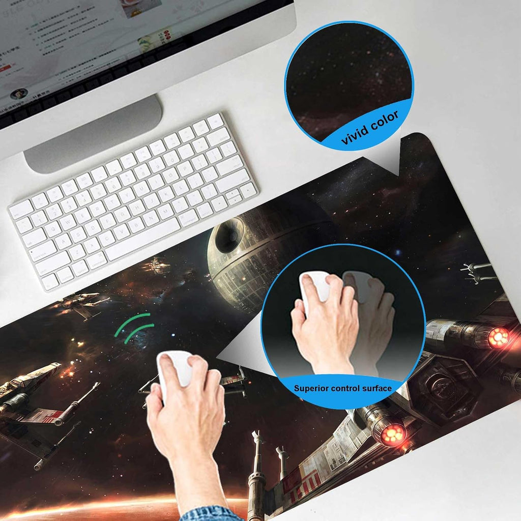 XXL Large Gaming Mouse Pad,Mousepad with Stitched Edge Frame & Non-Skid Rubber Base,Desk Mat for Work,Office Desk Pad for Laptop,Computer Keyboard and Mice Combo Pads Mouse Mat 31.5X15.7 inches - Image 2