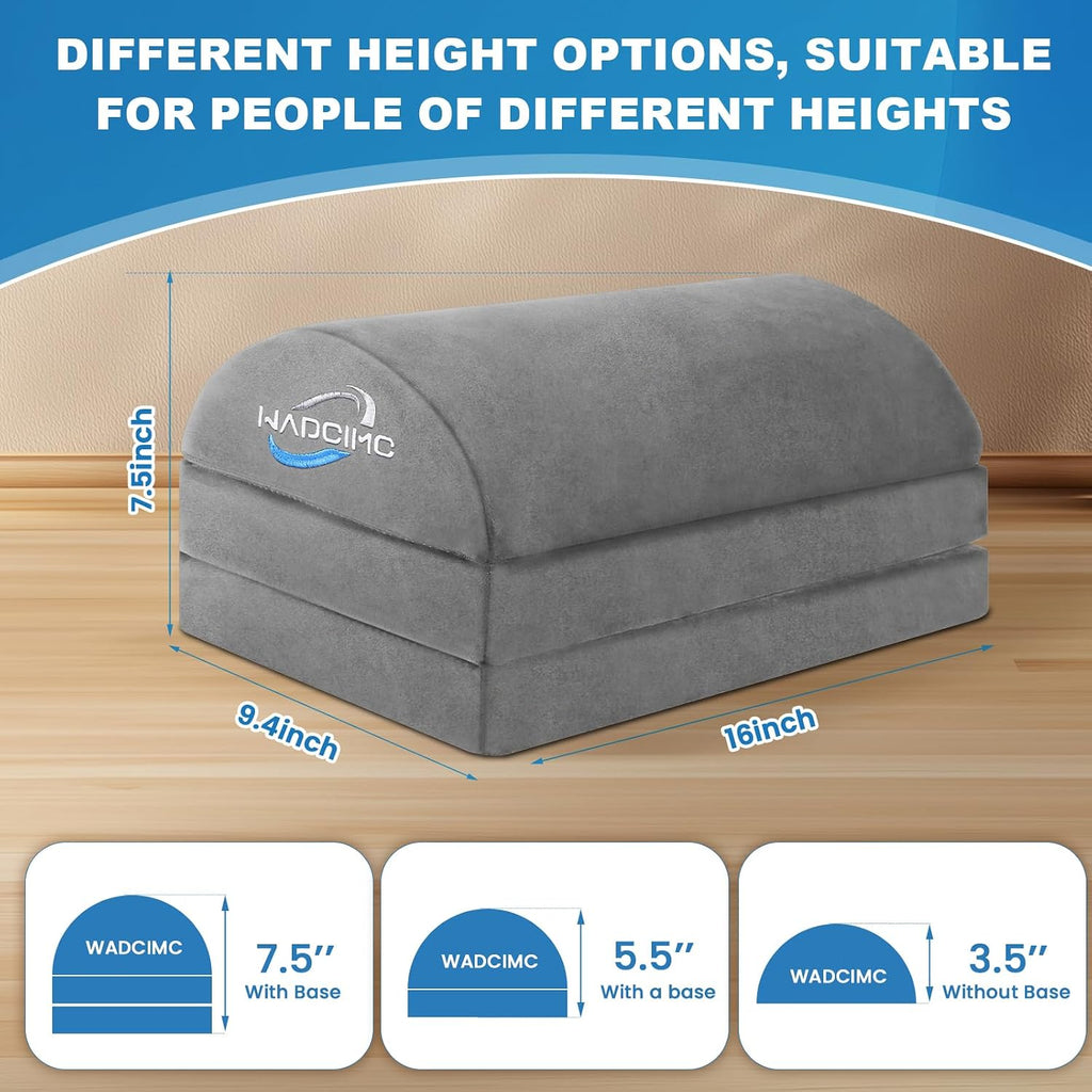 Foot Rest for Under Desk at Work, Foot Stool with Washable Cover, Comfortable Office Desk Accessories, Footrest with 3 Adjustable Heights, for Offices Gaming Chair, for Leg Support, Gray - Image 3
