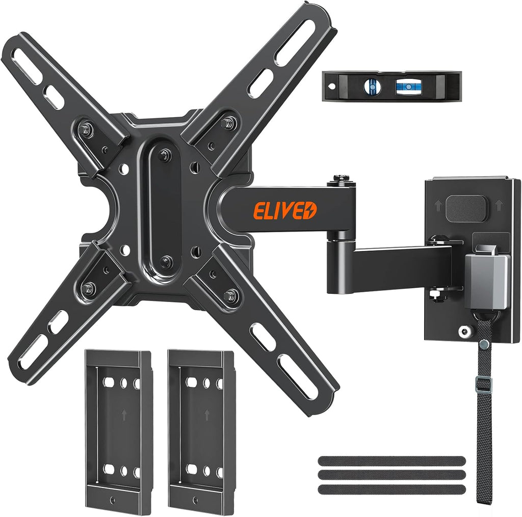 Lockable RV TV Mount for 13-43" TVs, Dual Wall Plates for Camper Trailer by ELIVED