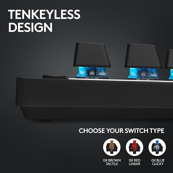 Logitech G PRO X TKL Lightspeed Wireless Gaming Keyboard (Linear) - Black | Lightspeed wireless, Ultra-Portable Tenkeyless Design, LIGHTSYNC RGB, PBT keycaps, Linear Switches - Image 4