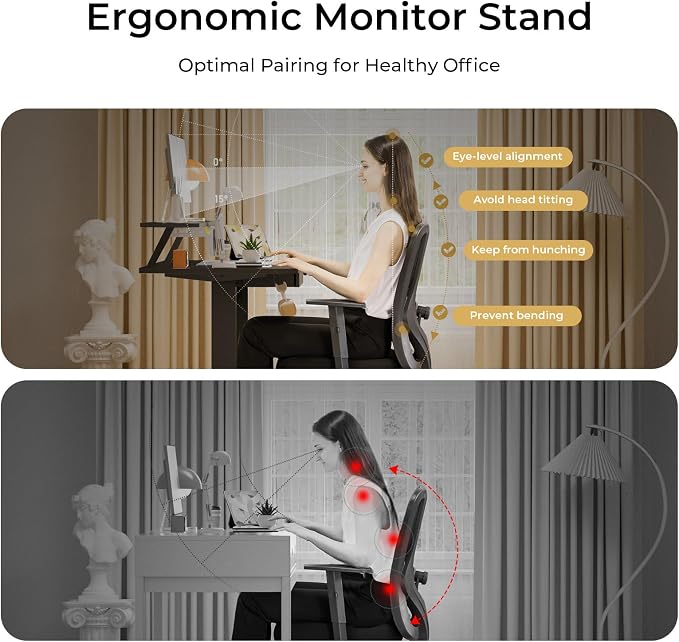 COMHOMA Electric Standing Desk with Drawers, 55 x 24 Inch Sit Stand up Desk with Monitor Stand, Laptop Stand, Height Adjustable Home Office Computer Desks with Memory Preset Controller (Black) - Image 7