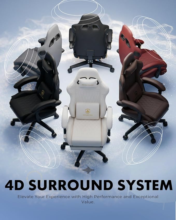 GTPLAYER Gaming Chair with Speakers, Video Game Chairs with Footrest, PC Gamer Chairs for Adults - Padded High Back Ergonomic Reclining Silla Gamer, Linkage Armrest, Ace Pro, Green - Image 8