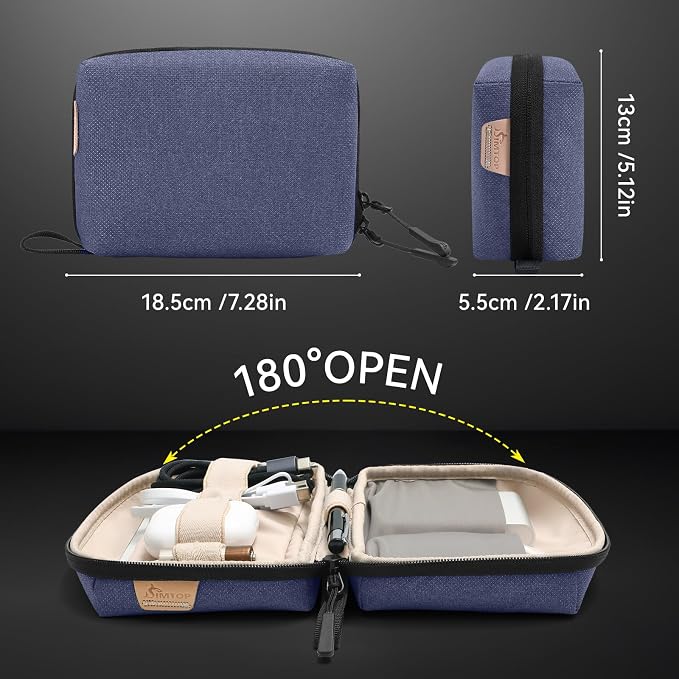 Small Electronics Organizer Travel Case, Portable Tech Case Pouch for Cable, Charger, Phone & Earbuds – Water-Resistant Cord Storage for Commute, Office & Business Trip – Compact Design - Image 2