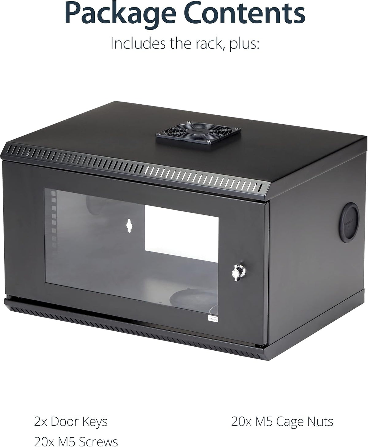 StarTech 6U Wall-Mount Cabinet, 19in, 2-Post, 11in Deep, 110lb (RK619WALL) - Image 6