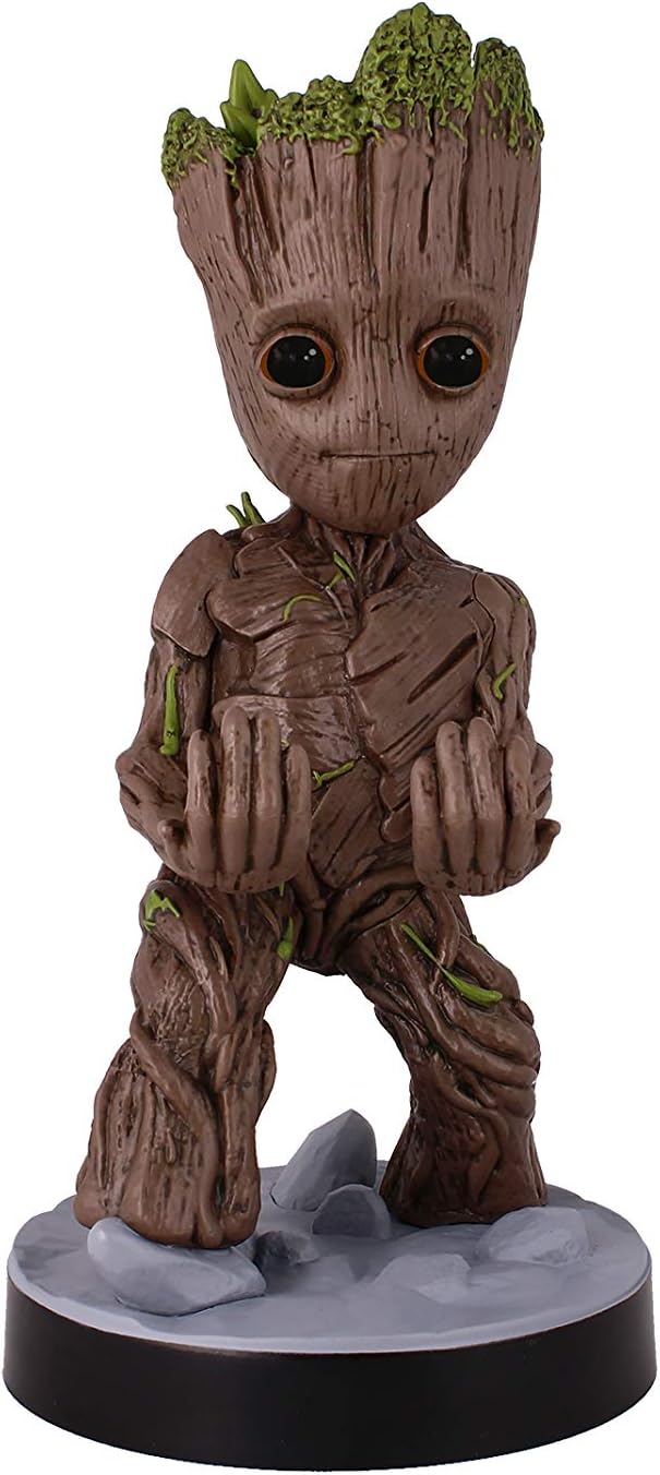 Exquisite Gaming: Guardians of The Galaxy: Toddler Groot - Original Mobile Phone & Gaming Controller Holder, Device Stand, Cable Guys, Marvel Licensed Figure, Black - Image 2
