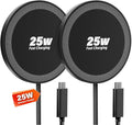 25W Wireless Charger for MagSafe, Magnetic Fast Charging Pad for iPhone 17/16/15/14/13/12 Series & AirPods, Strong Magnet, Thin & Portable Wireless Charger for Travel Home Office(Black, 4FT) by WAYLITEWirelessCharger
