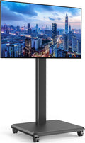 Portable Rolling TV Stand for 32-65 Inch Screens, Bedroom, Black by Zontera