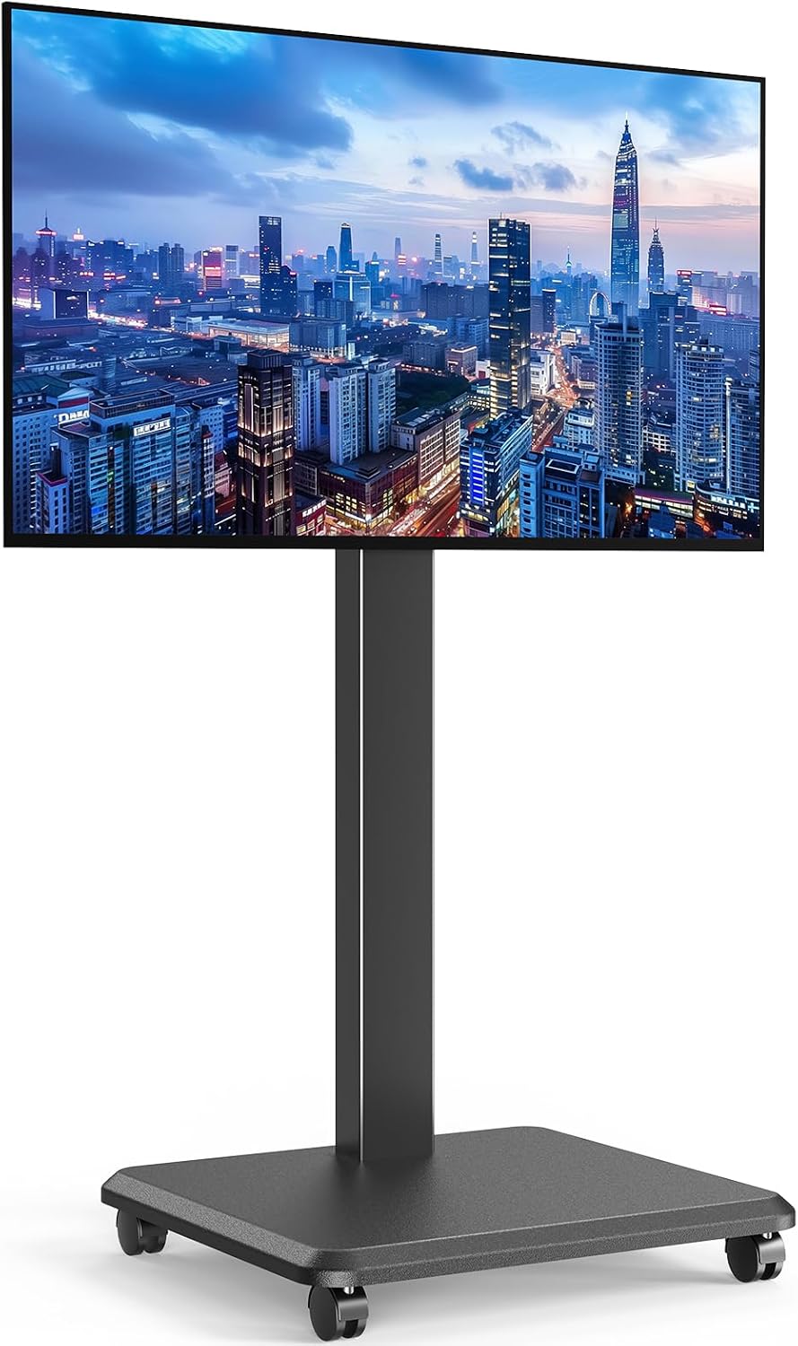 Portable Rolling TV Stand for 32-65 Inch Screens, Bedroom, Black by Zontera
