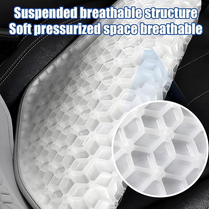 Zpana Gel Car Seat Cushion, Non-Slip Breathable Pad for Driving, Coffee | Comfortable Automotive Chair Protector Pad, Vehicle Interior Mat Cover Accessories, Universal for SUV Sedan Truck - Image 5