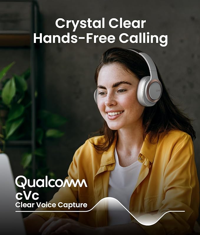 Cleer Audio Enduro ANC Noise Canceling Headphones, Light Grey | Bluetooth Multipoint Connection, Over-the-Ear Design with Mic, Crystal Clear Hands-Free Calling, 60 Hours of Battery Life - Image 4