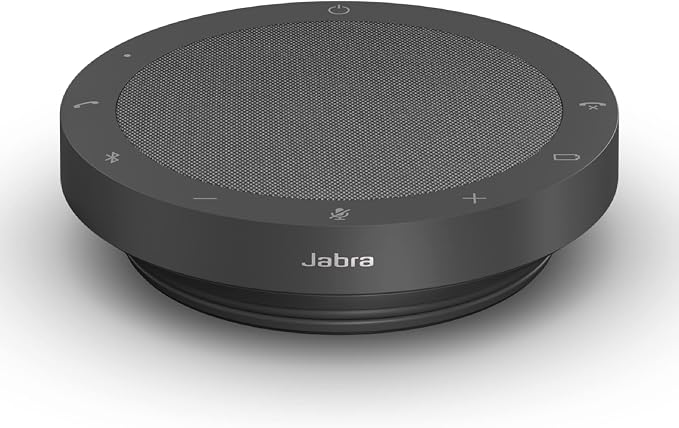 Jabra Speak2 55 Wireless Bluetooth Speakerphone - Compact and Portable Speaker with 4 Noise-Cancelling Mics, Full-Range 50mm Speaker & Wideband Audio - Certified for Zoom and Google Meet - Dark Grey by Jabra