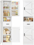 67" H Tall Pantry Cabinet with 2 Doors, Kitchen Cabinet with Door Shelves & Adjustable Shelves, Kitchen Pantry Cabinet, Narrow Bathroom Storage Cabinet for Living Room, Dining Room, Bathroom, White by TEENFON