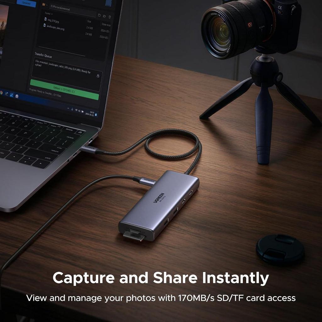UGREEN USB C Docking Station Dual Monitor, 9-in-1 Aluminum Dock with 2xHDMI - Image 7