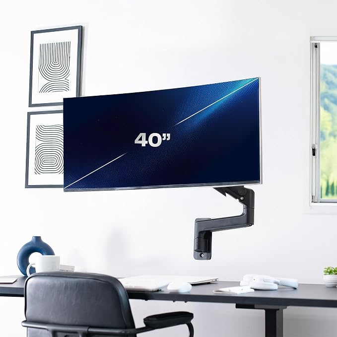 VIVO Premium Ultrawide Monitor Counterbalance Wall Mount for 40 inch Screens up to 44 lbs, Full Motion, Max VESA 100x100, Black, MOUNT-V100E - Image 2