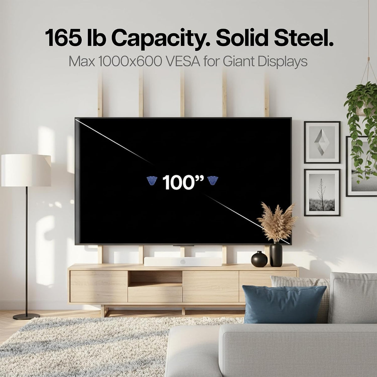 VIVO Black No Stud TV Wall Mount for 32-100 in Screens, MOUNT-NS100 - Image 9