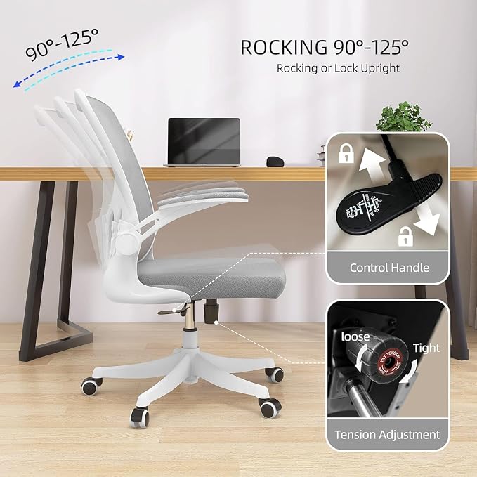 Ergonomic Office Desk Chair High Back Mesh Computer Chair Adjustable Chair | 360° Swivel Adjustable Lumbar Support & Flip-Up Armrests capacity 300 lbs capacity - Image 5