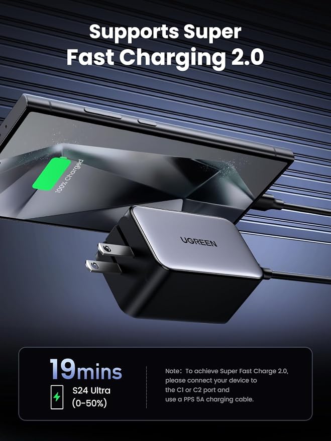 UGREEN Nexode 65W Wall Charger, 4-Port, GaN Fast Charging Block | 3 USB C & 1 USB A, Foldable Plug, Travel Essentials, for MacBook Pro/Air/Neo, iPhone 17/16, Galaxy S26/S25, iPad, Steam Deck - Image 7
