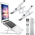 Leeboom Laptop Stand for Desk, Adjustable Foldable Aluminum Riser, Silver | Supports most 10-15.6 inch laptops and tablets with adjustable height and angle for improved comfort by Leeboom
