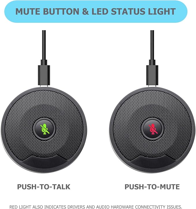USB Microphone for PC, Computer Mic with Mute Button, Plug & Play | Noise Cancelling, 360° Omnidirectional Pickup, Conference Calls, Video Conference, Laptop, USB Connector,Table Mic - Image 5