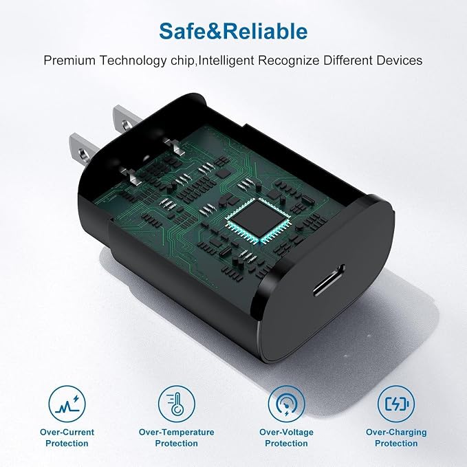 Type C Charger, 25W Type C Fast Charging Block, with USB C Charger Cable Compatible Galaxy S24/S23/S22/S22 Ultra/ S21/S21 Ultra/S20/ S20 Plus/ S20 Ultra/ S10/ S10e/ S10 Plus - Image 5