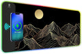 ToLuLu RGB Wireless Charging Gaming Mouse Pad, 7.5/10/15W 10 Light Modes LED Mouse Pad Computer Keyboard Mat Mousepad, 800x300x4MM Extended Large Desk Mat Desk Pad, Sun Shines Over Golden Mountain by ToLuLu