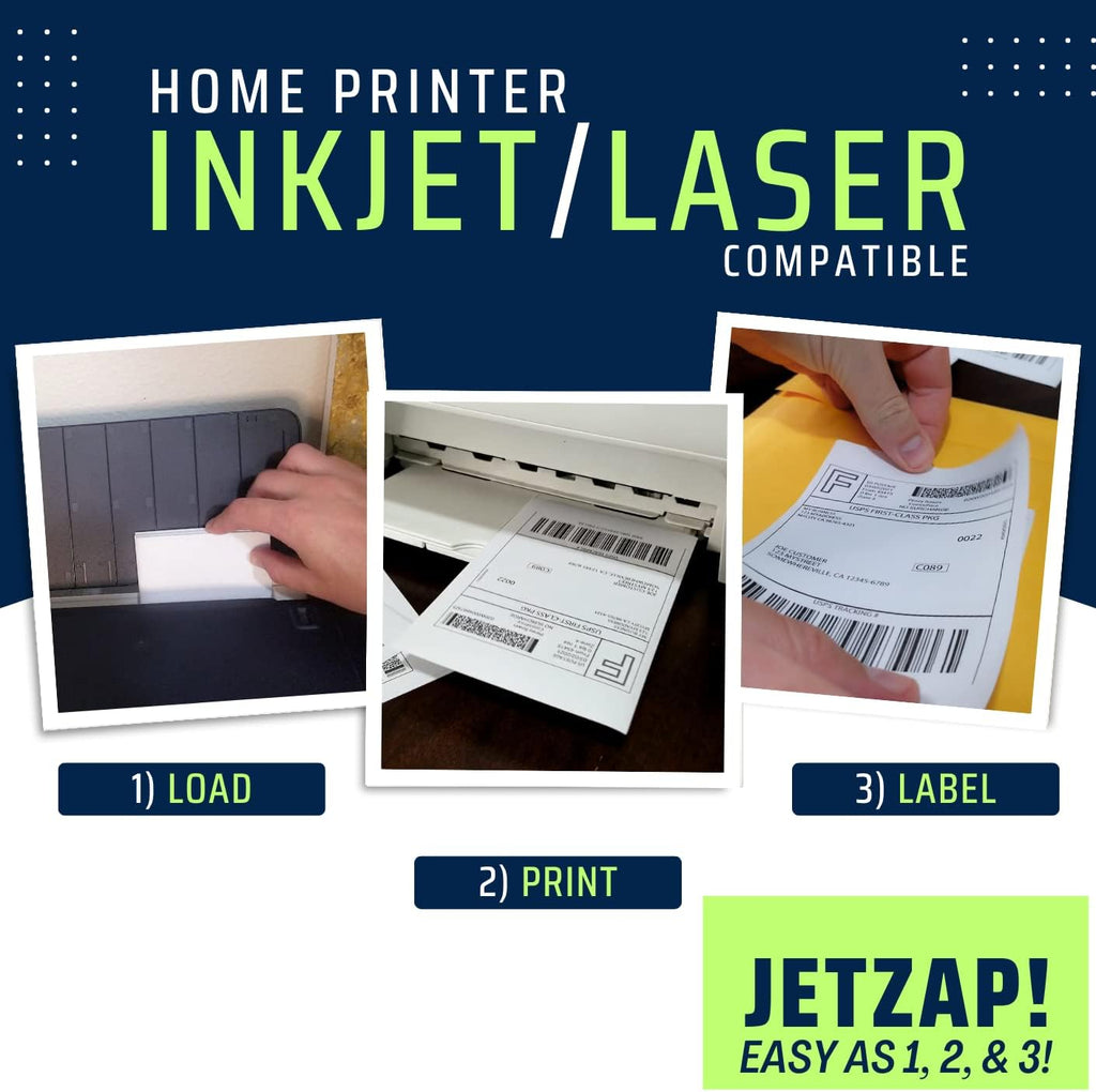 JETZAP Pre-Cut 4x6 Shipping Labels | Work on Most Inkjet and Laser Printers | Just Load & Print | USPS UPS FedEx for Home Printers | 120 Pack - Image 2