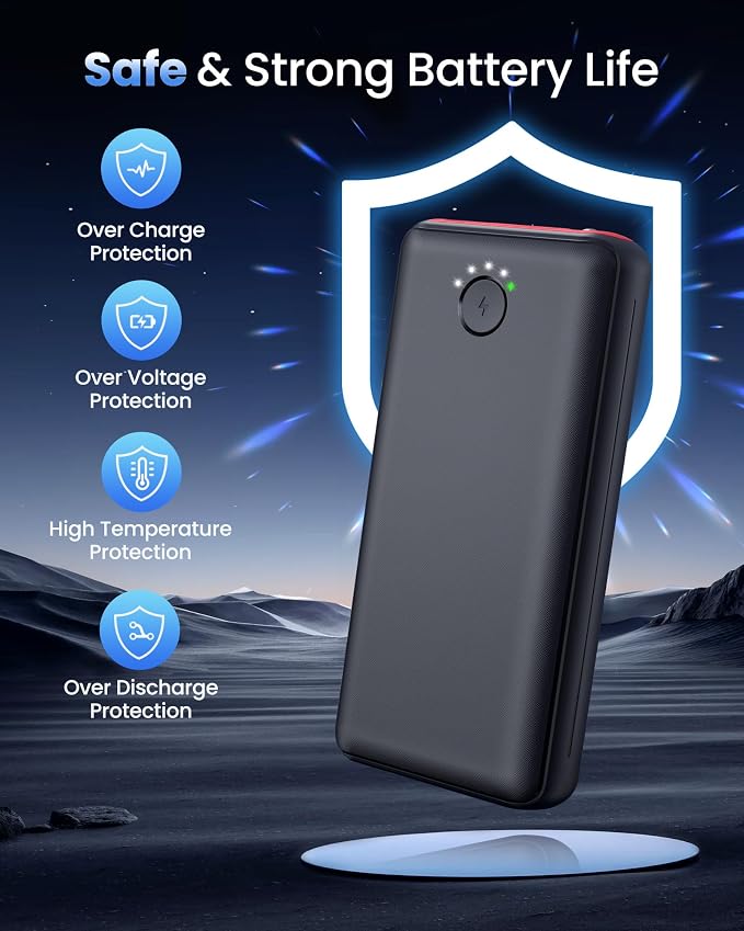 Portable Charger Power Bank 40000mah Fast Charging | USB C 22.5W External Battery Pack Phone Charger Quick Charge with 3 Outputs & 2 Inputs for iPhone 17/16/15 Samsung Camping - Image 5