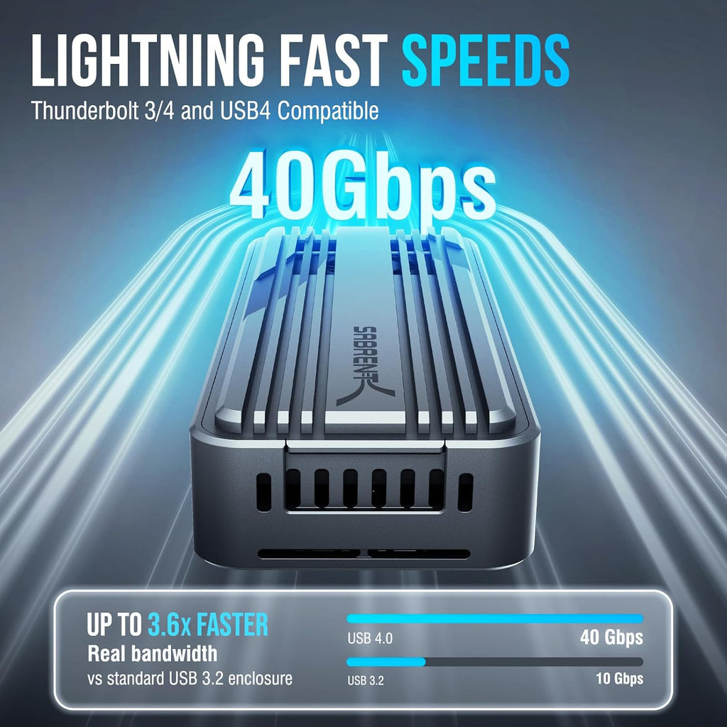 SABRENT USB4 NVMe SSD Enclosure, Tool-Free, 3900MB/s (EC-U4TN) - Image 2