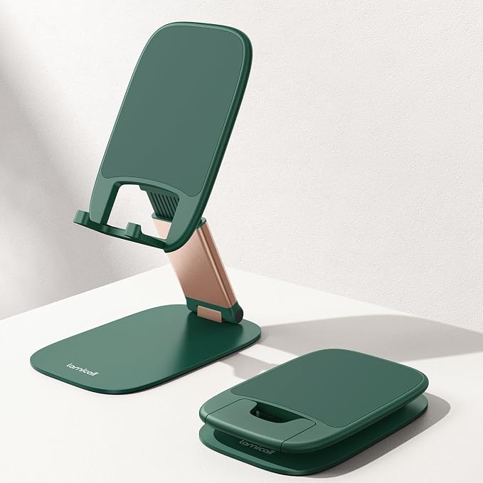 Lamicall Ultra-Thin Phone Stand, Green Office Desk Decor Accessories | Sage Green Desk Accessories, Office Cubical Decor for Men, Stocking Stuffers for Teens Girls Boys Gifts, Sturdy Phone Holder by Lamicall