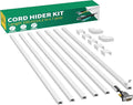 Delamu Cord Hider, 100in Self-Adhesive Cord Cover Kit for Wall Mounted TV, Paintable Wire Hider, Flexible Cable Management System, Cable Raceway Conceals 1-2 Wires, W0.59 H0.40in, White by DELAMU