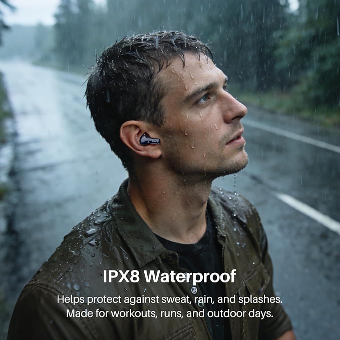 TOZO Hybrid Active Noise Cancelling in Ear Wireless Earbuds, 68H Playtime | 6 Mics AI Clear Calls, LED Display, 32 Preset EQs App, Bluetooth 5.3 Headphones, IPX8 Waterproof, Comfort Fit Ear Buds Blue - Image 9
