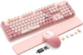 Wireless Keyboard and Mouse Combo, Typewriter Keyboard, Magnetic Wrist Rest | Full-Size, Cute Round Keycaps, Smart Sleep Mode, 2.4GHz Stable Connection for Mac/Windows/PC, Office or Home, Trueque CK24 by Trueque