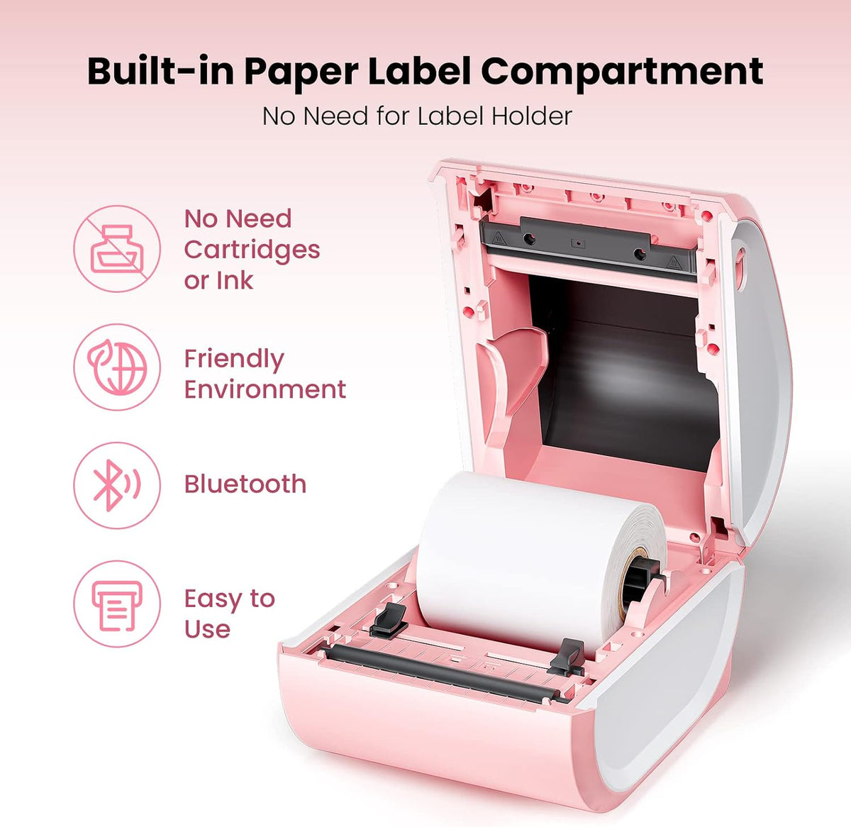 Shipping Label Printer 4x6 with Built-in Label Bin - Image 4
