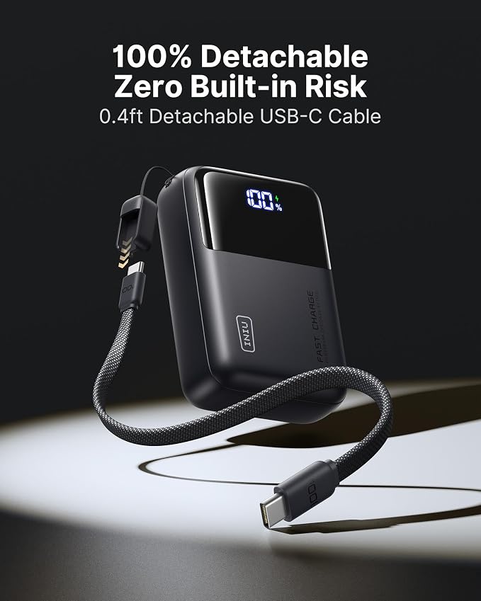 INIU Laptop Power Bank, Smallest 25000mAh 100W Fast Charging Battery Pack | USB C-Cable, Flight-Safe, Travel Essentials, Portable Charger for MacBook Pro, Dell, Steam Deck, iPhone etc, Metallic Silver - Image 5
