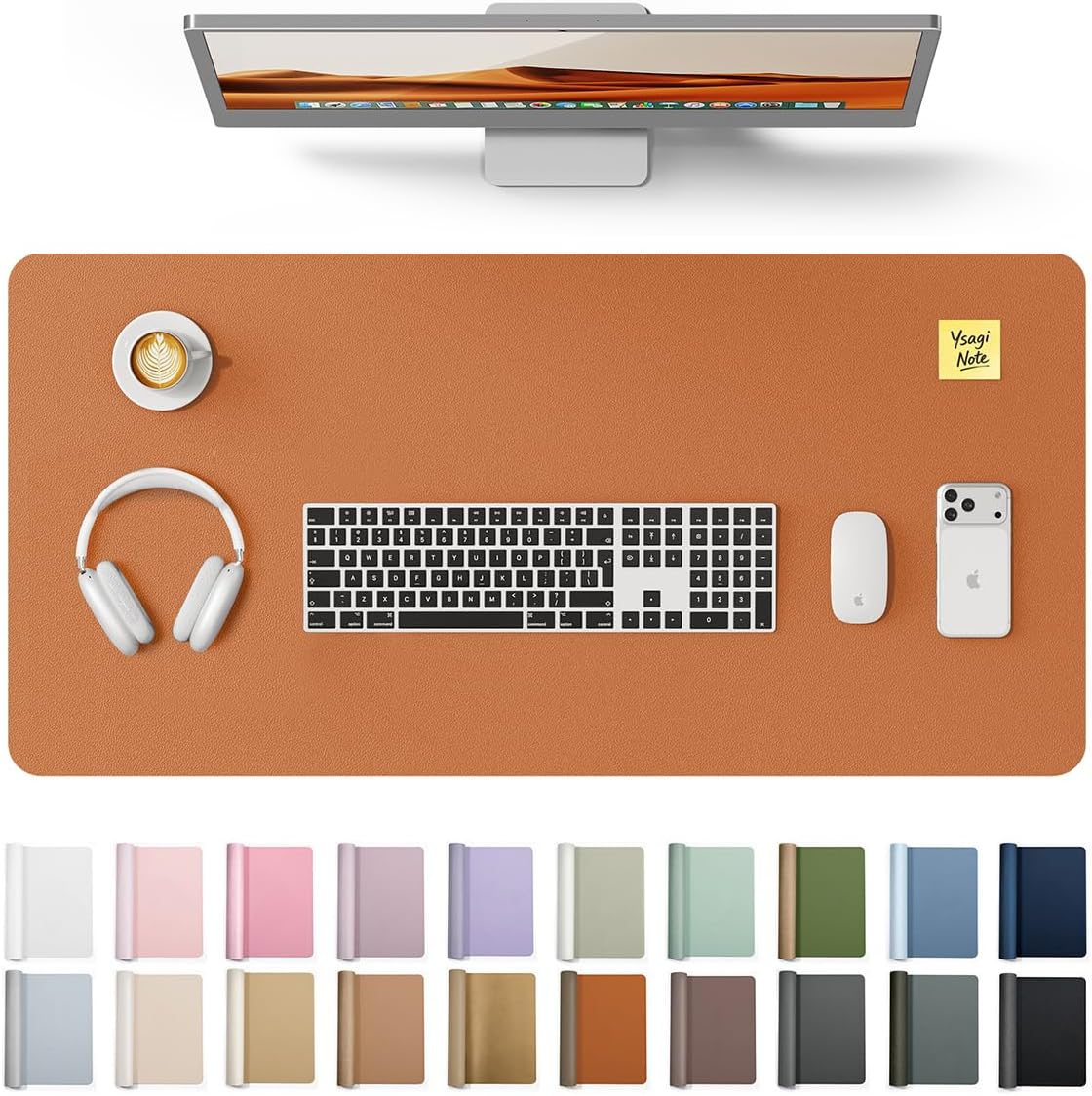 YSAGi Desk Protector&Blotter, Non-Slip Waterproof Leather Mouse Pad by YSAGi